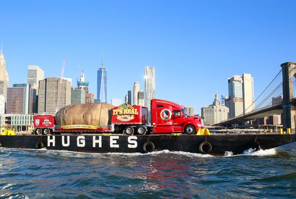 Idaho Potato Truck on Hughes Barge in NYC