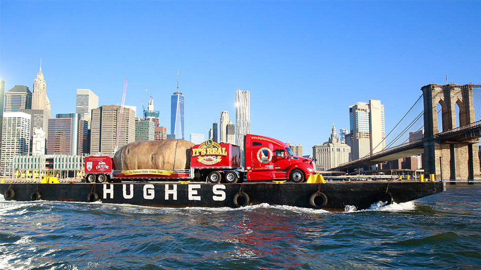 Idaho Potato Truck on Hughes Barge in NYC