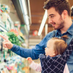 Millenial dad grocery shopping