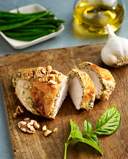 walnut goat cheese stuffed chicken breasts