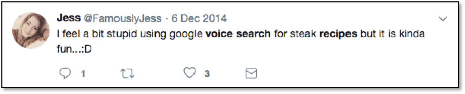 User Comment about Voice Search EvansHardy+Young