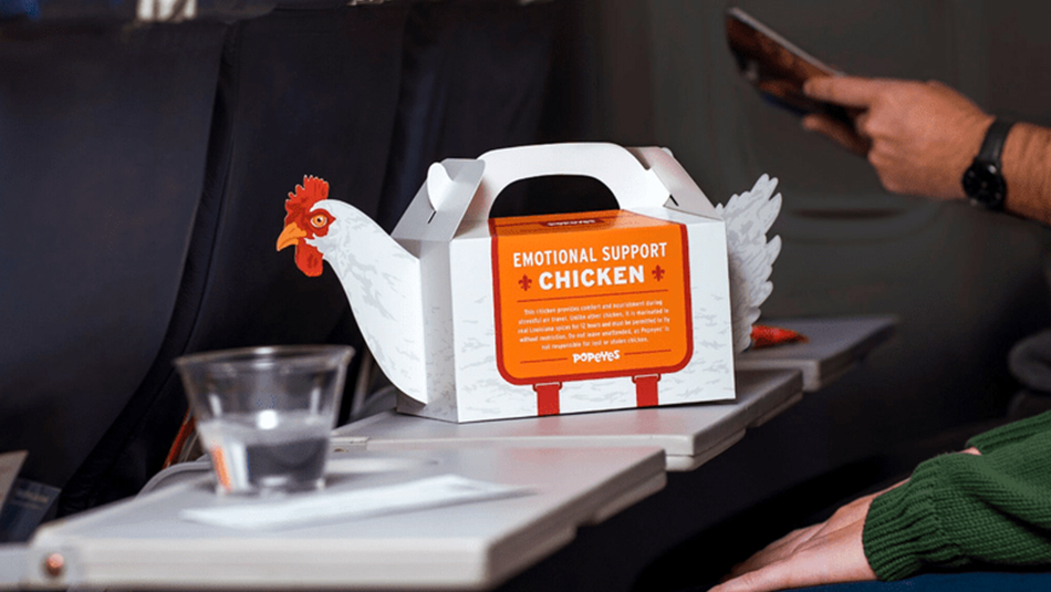 Emotional Support Chicken Popeyes Stunt Food Marketing Public Relations EvansHardy+Young