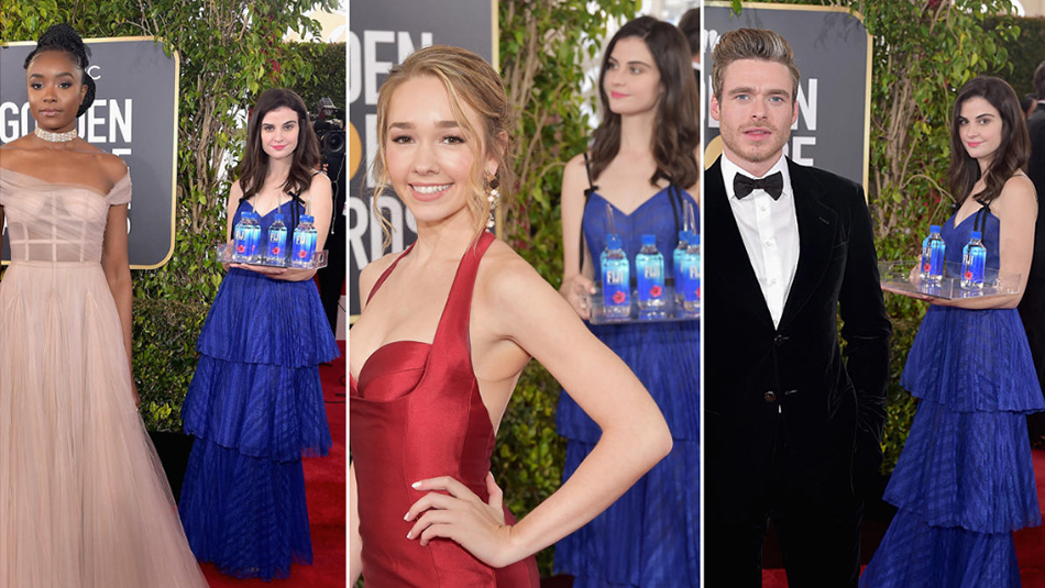 Figi Water Girl at Golden Globes Food Marketing