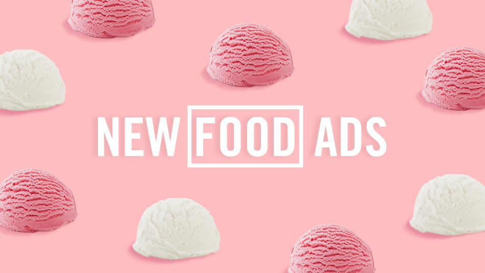 White and Pink Ice cream Scoops on Pink Background New Food Ads EvansHardy+Young