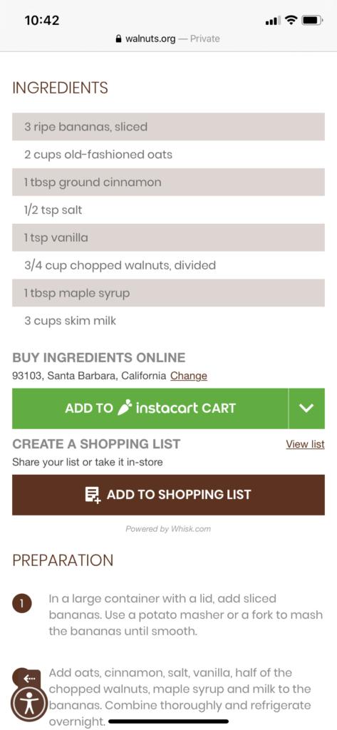 Shoppable Recipe CA Walnuts EH