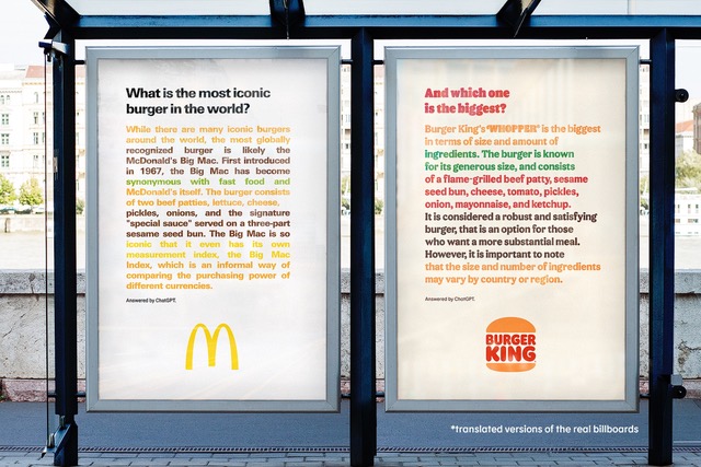 McDonald's and Burger King bus stop signs